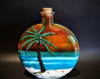 coastal cremation urns , human ashes urn , tropical themed urns for ashes , tropical hand painted memorial gifts , coastal memorials , urns