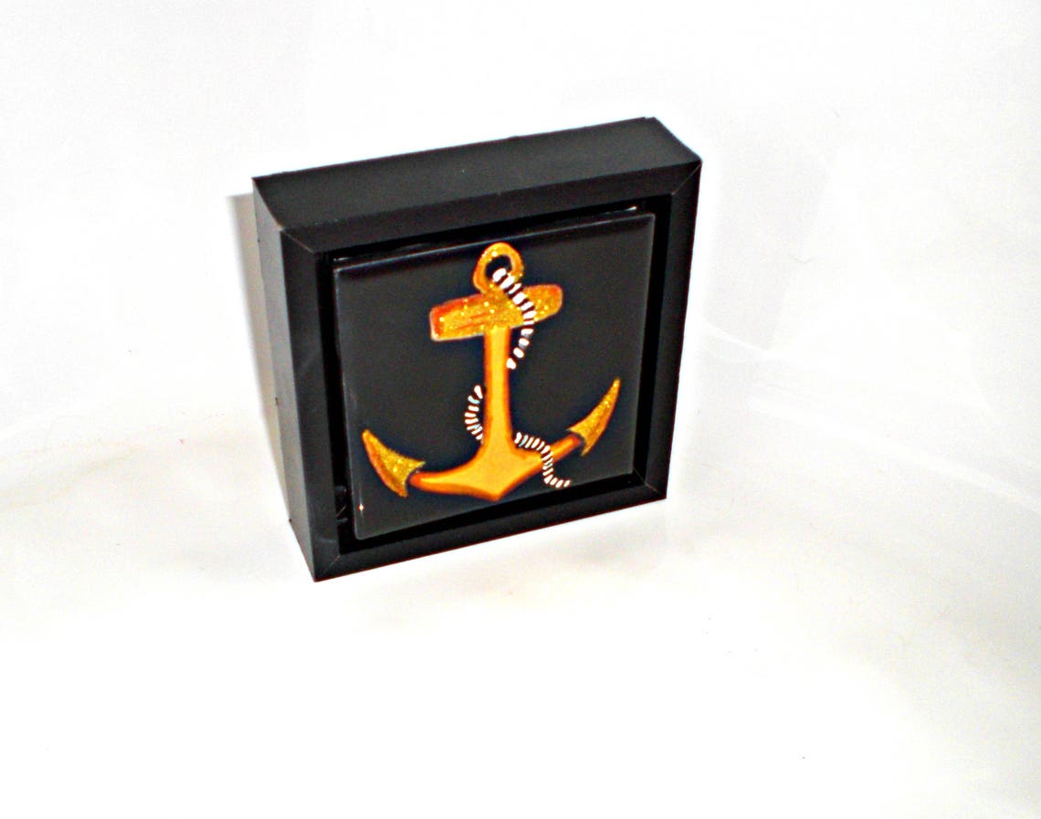 Anchor Tile Art Anchor Ceramic Tile Nautical Tile Art Etsy