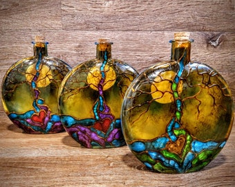 glass urn | tree of life | human ash urn | decorative glass | memory bottle | ash keeper | pet urn | remembrance bottle | keepsake bottle