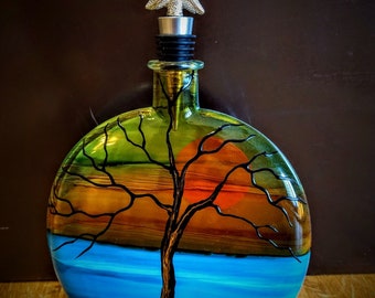 coastal cremation urns , human ashes urn , tropical themed urns for ashes , tropical hand painted memorial gifts , coastal memorials , urns