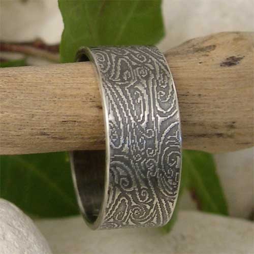 Wide Band Sterling Silver Ring Mens Ring Alternative Wedding - Etsy