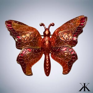 Vintage 3D Schmetterling Brosche Made in Germany