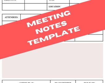 Meeting Notes Customizable Printable Template