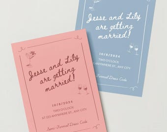 Retro Wedding Invitation Template