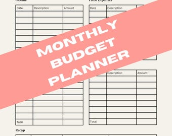 Monthly Budget Planner Template