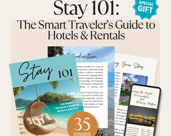 Stay 101 Travel Guide | Smart Booking Tips for Hotels, Airbnb, Rentals | Printable Checklist | Solo & Budget Traveler Must-Have