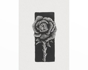 Portrait In Bloom - Relief Print