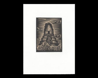 Tikal Temple I - Small - Relief Print