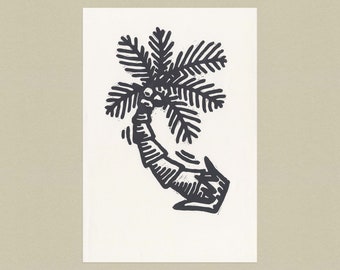 Happy Palm Tree - Relief Print