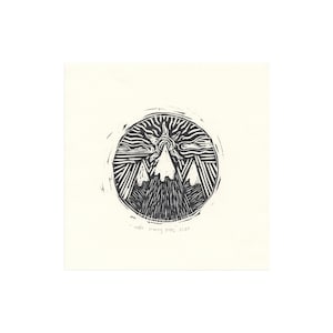 Mountain Sunrise - Woodcut Print
