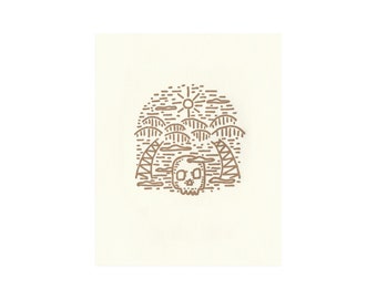 Paradise Skull - Letterpress Print