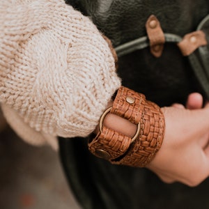 Leather Wrap Bracelet For Women - Wide Leather Cuff Bracelet