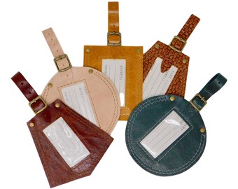 Leather Luggage Tags - READY TO SHIP