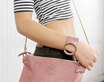Handmade Small Leather Crossbody Shoulder Bag For Women - Available in Black Brown and 40+ Other Colors Including Suede