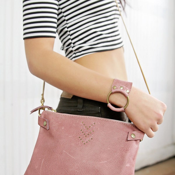 Handmade Small Leather Crossbody Shoulder Bag For Women - Available in Black Brown and 40+ Other Colors Including Suede