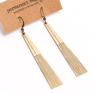 Minimalist Brass Triangle Earrings - Light Weight Earring