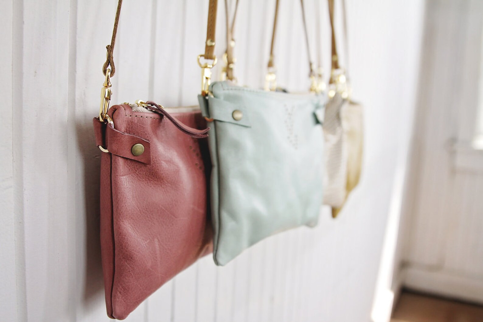 Leather Crossbody Purse Cross Body Bag With Chevron Micro Etsy