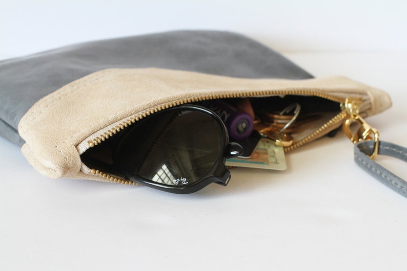 Grand sac à main à bracelet en cuir pour femme Couleurs bicolores avec option en cuir suédé image 6