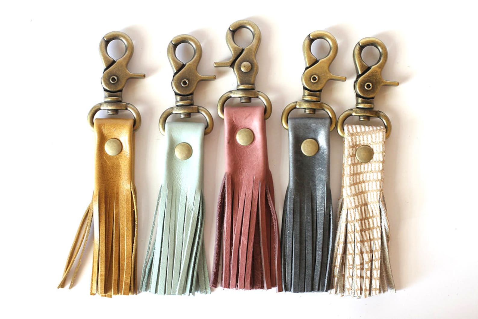 Leather Tassel Keychain Leather Keychain Key Fob Tassel Etsy