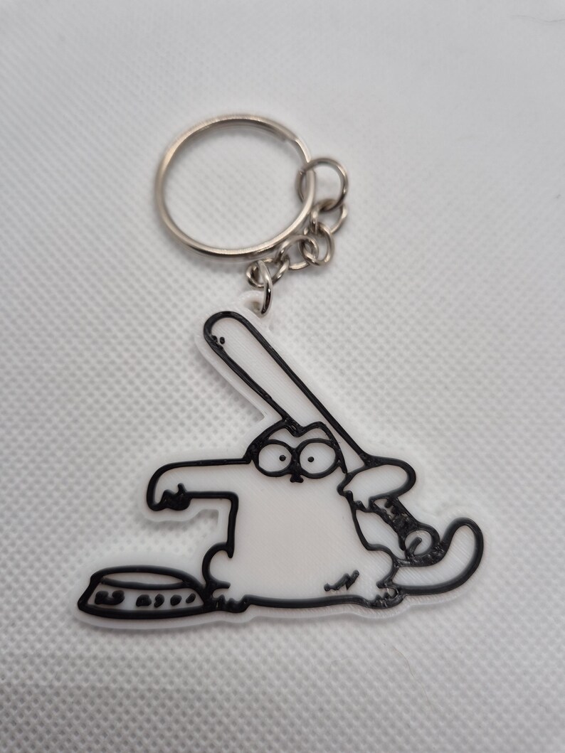 Simon Keychain Simon Cat Keychain – 3D Printed PLA, Cartoon Keyring - Etsy