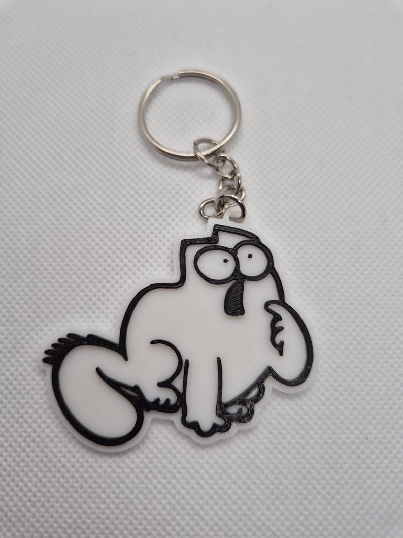 Simon Keychain Simon Cat Keychain – 3D Printed PLA, Cartoon Keyring - Etsy