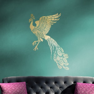 Firebird Wall Art Stencil - DIY Peacock Decor - Reusable stencils for DIY Home Makeovers