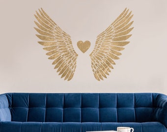 Angel Wings Wall Stencil - Perfect Stencil For a Photo Backdrop - Uplifting and Inspiring Design for DIY Wall Mural