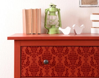 Verde Damask Craft Stencil - Size Small - Better Than Wallpaper! Easy Furniture Refinishing!