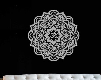 OM Mandala Stencil For Walls – MANDALA STENCIL - Large Mandala Wall Stencil for Painting - Stencil on Wood - Better than Mandala Decals