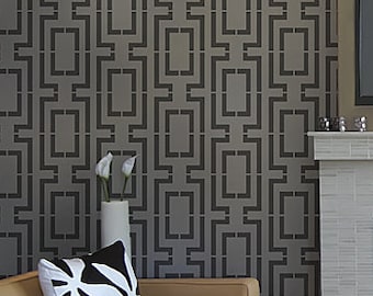 Connection Wall Stencil - LARGE WALL STENCIL – Geometric Wall Stencil - Easy to Use Wall Stencil for a Quick Room Update - Stencil for Walls