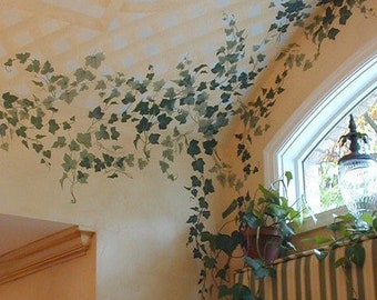 English Ivy 3 Pc Kit Stencils - WALL ART STENCILS instead of Decals - Easy to Use Wall Stencil for a Quick Room Update – Stencils for Walls
