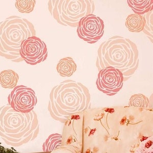 Rose Wall Art Stencil- WALL ART STENCIL - Easy to Use Wall Art Stencil for a Quick Room Update – Walls Stencil instead of Wallpaper or Decal