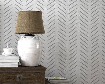 Hand Drawn Chevron Wall Stencil - LARGE WALL STENCIL - Stencils instead of wallpaper - Easy to Use Stencils for Painting -Stencils for Walls