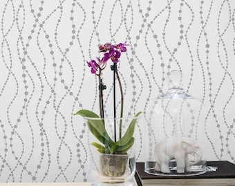 Pearls Wall Stencil - LARGE WALL STENCILS instead of Wallpaper - Easy to Use Wall Stencils for a Quick Room Update - Stencils for Walls