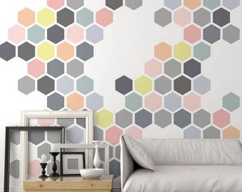 Honeycomb Wall Stencil - LARGE WALL STENCILS Instead of Wallpaper - Easy to Use Wall Stencils for a Quick Room Update - Stencils for Walls