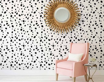 Dalmatian Spots Stencil - LARGE WALL STENCILS instead of Wallpaper - Easy to Use Wall Stencils for a Quick Room Update - Stencils for Walls