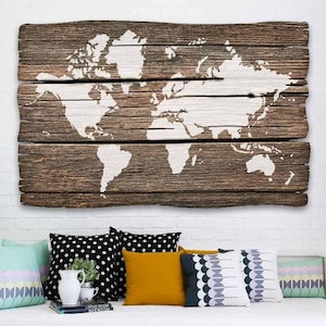 World Map Wall Art Stencil - Reusable Stencils for DIY Craft Projects - Better than Decals