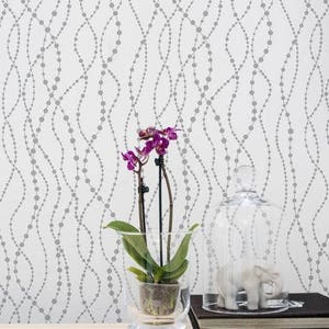 Pearls Wall Stencil - LARGE WALL STENCILS instead of Wallpaper - Easy to Use Wall Stencils for a Quick Room Update - Stencils for Walls