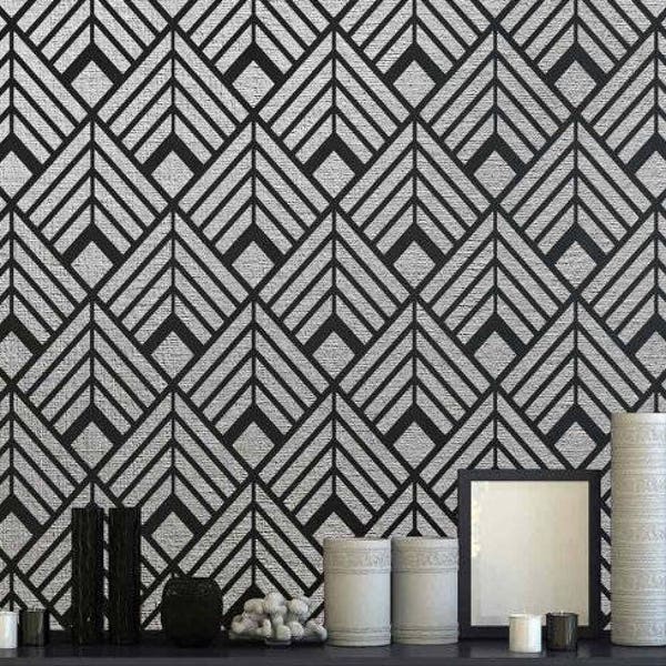 Deco Diamonds Allover Stencil - DIY Home Improvement - Better than Wallpaper