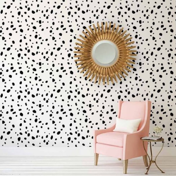 Dalmatian Spots Stencil - LARGE WALL STENCILS instead of Wallpaper - Easy to Use Wall Stencils for a Quick Room Update - Stencils for Walls