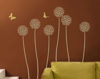 Allium Gladiator Flower Stencil - Large Wall Stencil - Reusable Stencils for Walls - Flower stencil for Painting - Dandelion Stencil