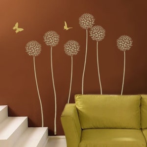 Allium Gladiator Flower Stencil - Large Wall Stencil - Reusable Stencils for Walls - Flower stencil for Painting - Dandelion Stencil