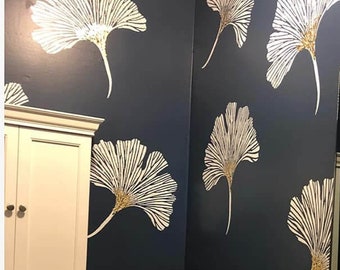 Chinese Ginkgo Stencils - WALL ART STENCIL instead of Decals - Easy to Use Wall Stencils for a Quick Room Update – Floral Stencil for Walls