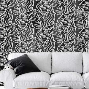 Tropical Escape Wall Stencil - LARGE WALL STENCILS instead of Wallpaper - Easy to Use Wall Stencil for a Room Update - Stencil for Walls