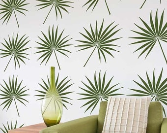 Palmetto Leaf Wall Art Stencil - WALL STENCILS instead of Decals - Easy to Use Wall Stencils for a Quick Room Update - Stencils for Walls