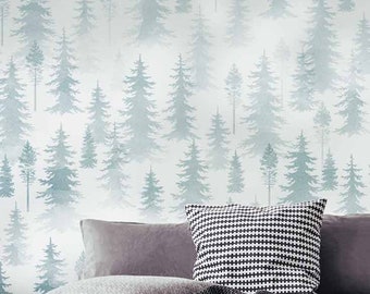 Mountain Pines 5pc Stencil Kit - WALL ART STENCIL instead of Decals - Easy to Use Wall Stencils for a Quick Room Update – Mural Wall Stencil