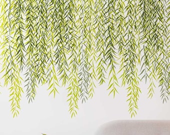 Weeping Willow Branches Border Stencil - Large Botanical Stencil For Walls - Bring Nature Inside with a Quick DIY Accent Wall!
