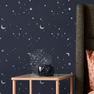 Celestial Wall Stencil - DIY Night Sky Stencil - Moon and Stars Design For Nursery Walls or Ceilings - Better Than Decals