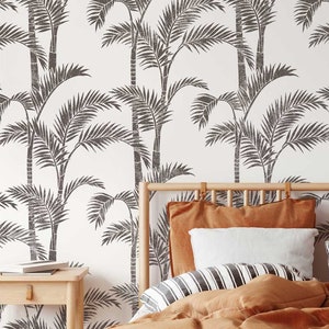 Soliman Bay Palms Wall Stencil - WALL STENCILS instead of Wallpaper - Easy to Use Wall Stencils for a Quick Room Update - Stencils for Walls