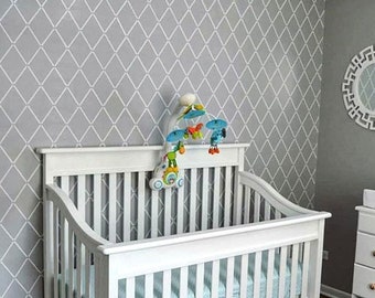 Wall Stencil Harlequin Trellis - Large Stencils for Walls instead of Wallpaper - Reusable Stencils for Painting Walls DIY - Trellis Stencil